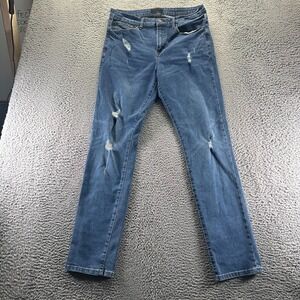 Truth Jeans Mens 34x34 Blue Denim Skinny Distressed Workwear Stretch Outdoor